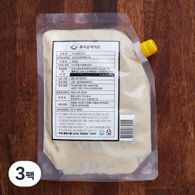 엠에스푸드 우사골엑기스, 600g, 3개