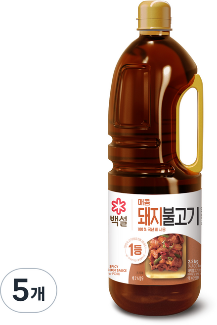 백설 돼지불고기양념, 2.2kg, 5개