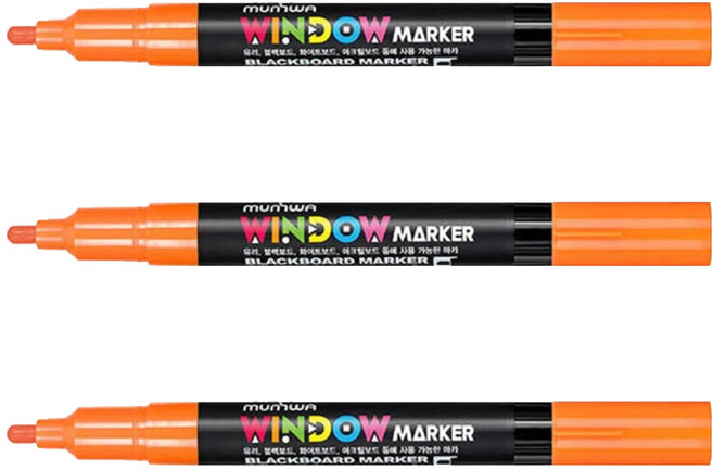 문화연필 윈도우마카 주황, 1색, 3개