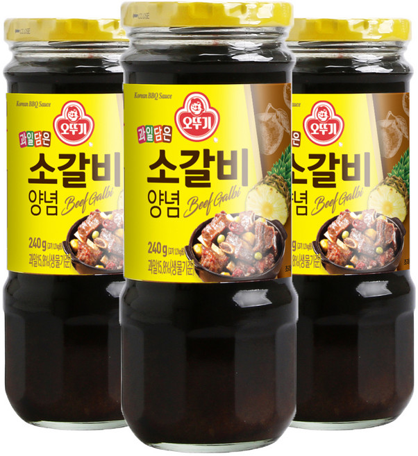오뚜기 버섯과야채 소갈비양념, 240g, 3개