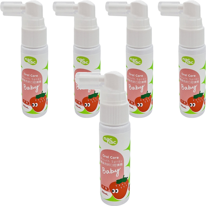 nac nac 護齒含鈣口腔噴霧 草莓, 20ml, 5瓶