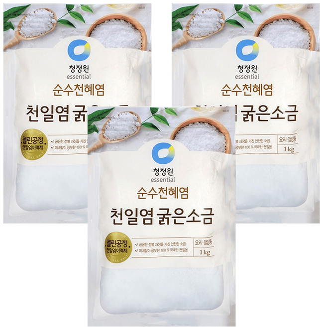 清淨園 純淨粗鹽 日曬鹽, 1kg, 3包