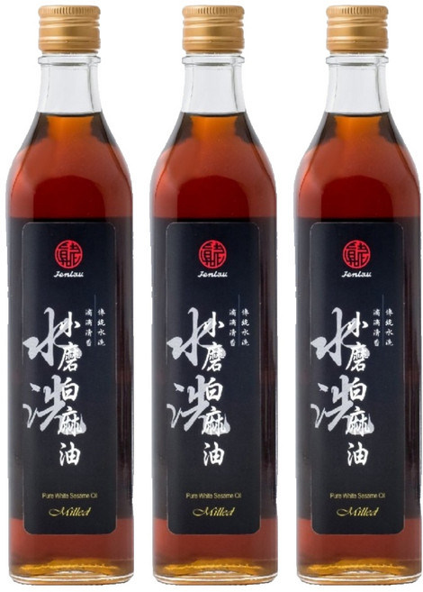 真老 純小磨白麻油 白芝麻, 500ml, 3瓶