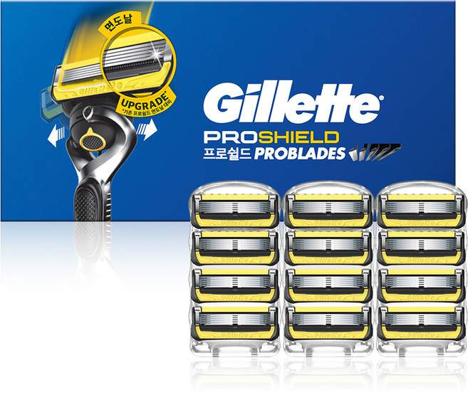 Gillette 吉列 鋒護黃色手動刮鬍刀片, 12入, 1個