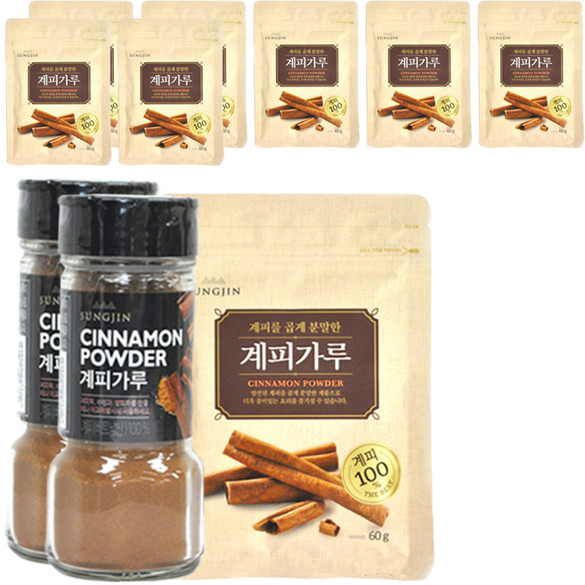 성진 계피 가루 병 45g + 지퍼형 60g x 4p 세트, 2세트, 285g