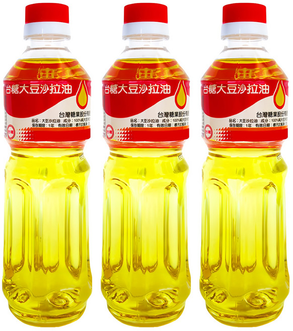 台糖 大豆沙拉油, 0.6L, 3瓶