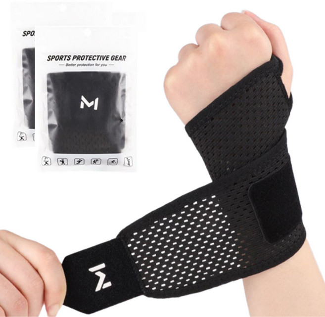 듀빙 땀배출 잘되는 통기성 손목보호대, 2개, 블랙