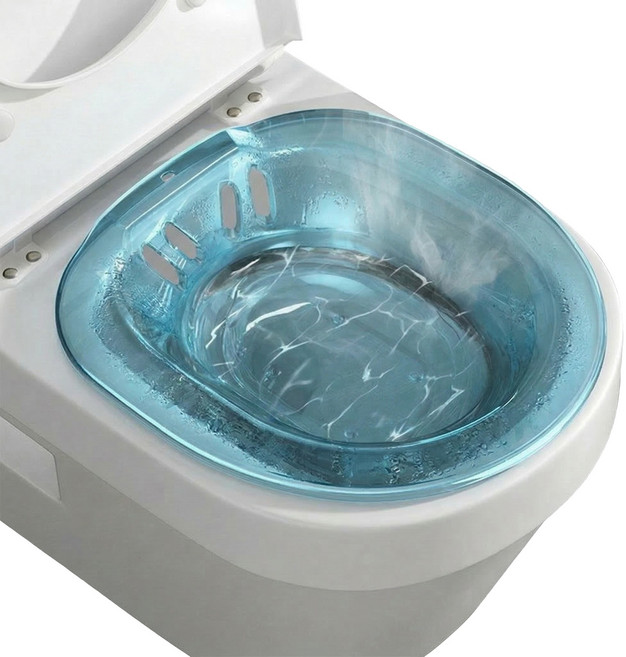 대한몰 가정용 변기 좌욕대야, 블루투명, 1세트