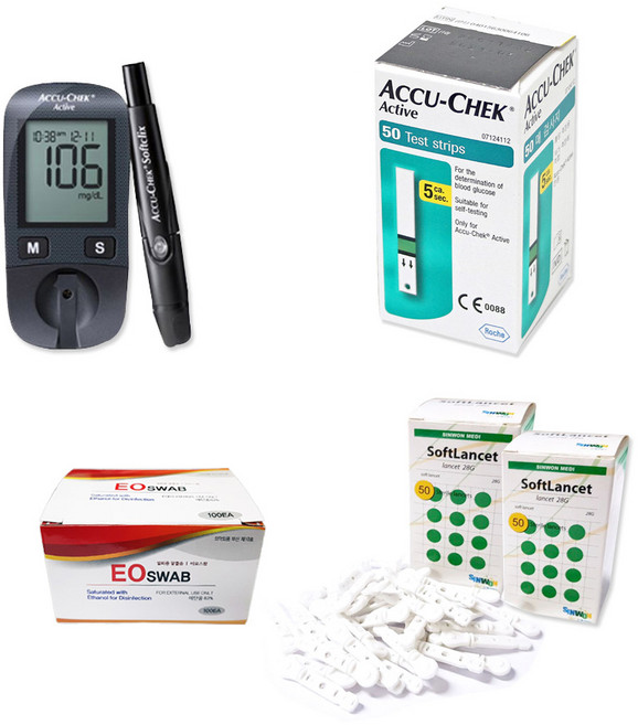 아큐첵 액티브 혈당측정기 세트, Accu-chek-Active, 1세트