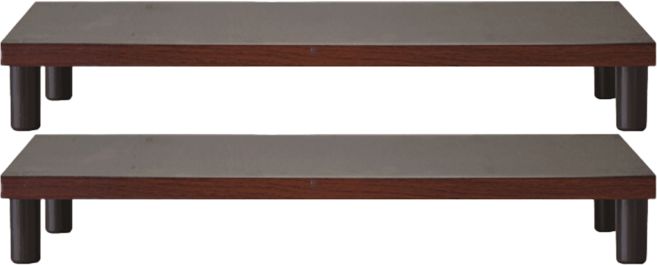 HOPMA 合馬家具 加寬桌上螢幕架 E-5272BR-R 600 x 198 x 65mm 3kg 1盒, 胡桃木, 2個