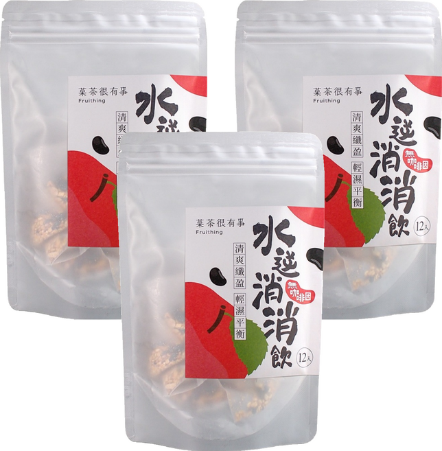 Fruithing 菓茶很有事 無果乾系列 無咖啡因 水逆消消飲, 5g, 12個, 3包