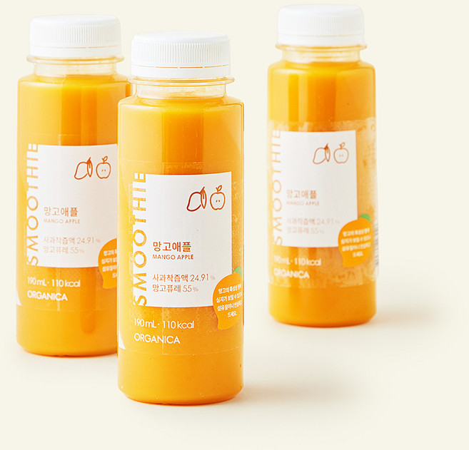 올가니카 망고애플 과채주스, 190ml, 3개