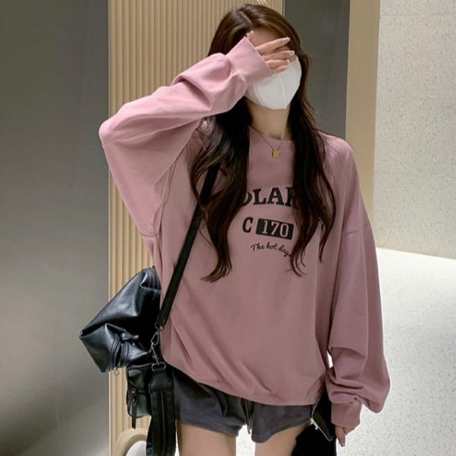 피어니스트 여성용 티어 맨투맨 캐주얼 긴팔 티셔츠