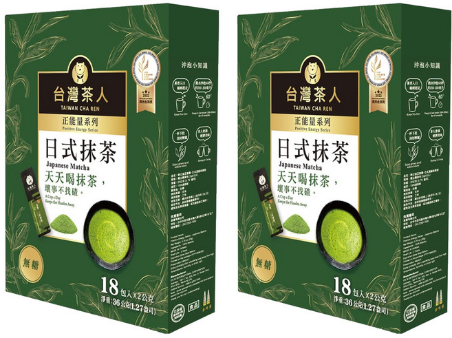 台灣茶人 正能量系列 日式頂級抹茶粉 隨身包, 2g, 18包, 2盒
