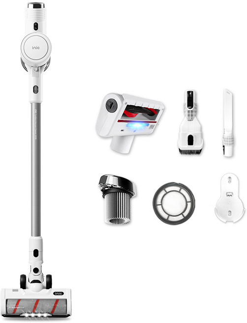 아이닉 차이슨 무선청소기 i20 Elite + UV헤드브러시 + UV침구브러시 + 필터, 화이트