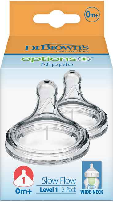 닥터브라운 와이드넥 옵션스 플러스 젖꼭지 2p, 1단계(0~3개월), 1개