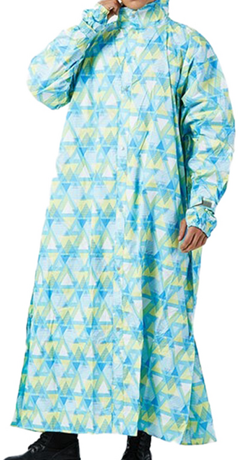 DongShen 東伸 19-3 戀戀三角大衣式雨衣 3D立體口罩設計 男女適用, 藍黃色