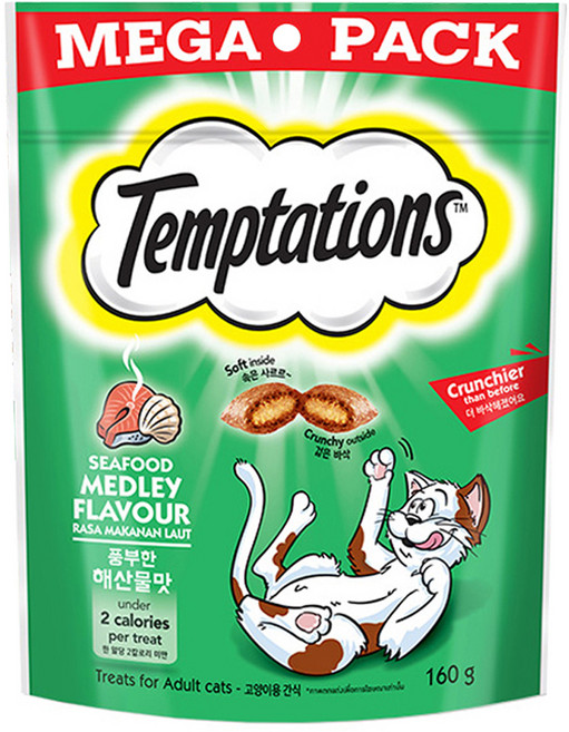 템테이션 고양이 간식, 풍부한 해산물맛, 160g, 1개