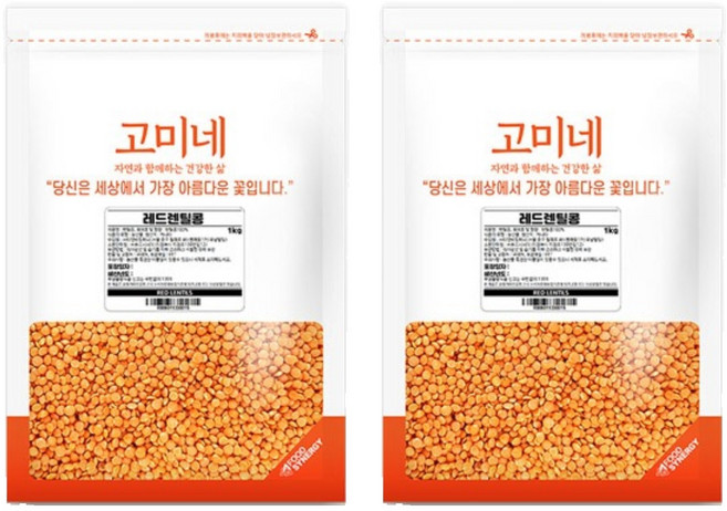 고미네 레드 렌틸콩, 1kg, 2개