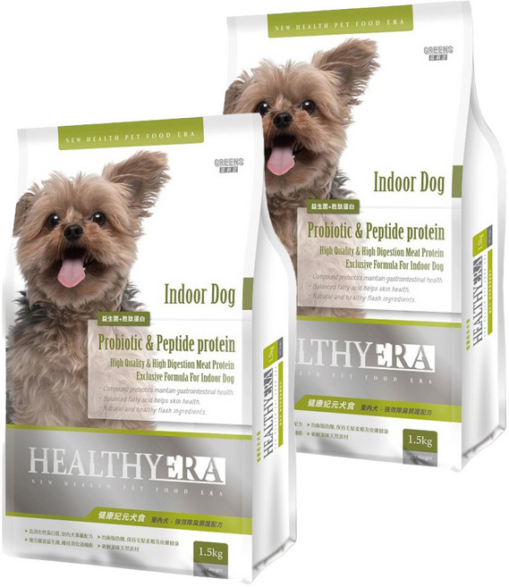 福壽實業 HEALTHYERA 健康紀元 室內犬強效除臭照護配方乾飼料, 雞肉, 1.5kg, 2袋