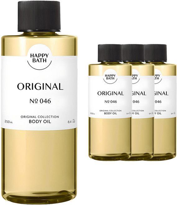 HAPPY BATH 經典系列身體油 經典香, 250ml, 4個