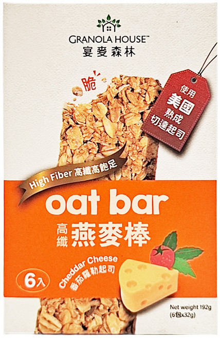 GRANOLA HOUSE 宴麥森林 燕麥棒 番茄羅勒起司 6入, 192g, 1盒
