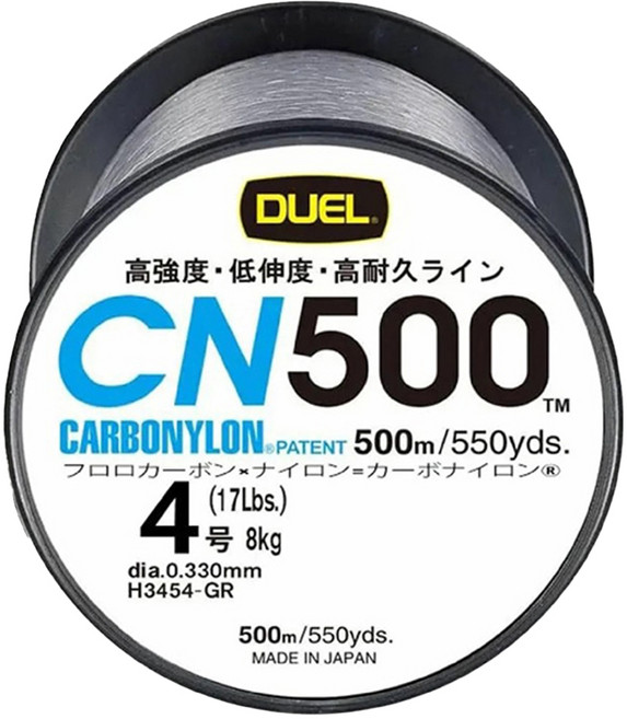 DUEL CN500 CARBONYLON 碳纖尼龍複合線 500m 藍色 高強度耐磨, 1個