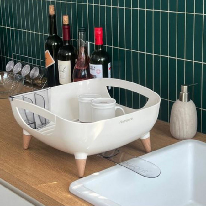 나인웨어 국내 제조 볼륨 식기건조대 컴팩트, 1단, 크림화이트, 1개