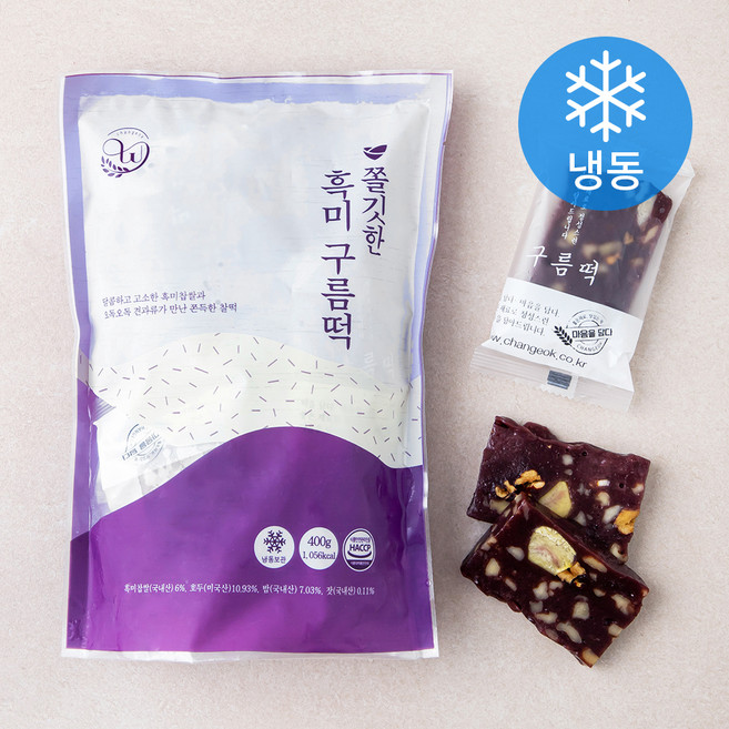 창억 쫄깃한 흑미 구름떡 (냉동), 400g, 1개입, 1개