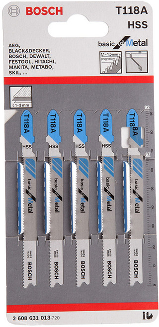 BOSCH 博世 台灣公司貨 線鋸片 T118A 5支, 1組
