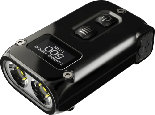 NITECORE 奈特科爾 不鏽鋼鑰匙扣燈 OLED顯示 USB-C 智能鎖鍵, 1個