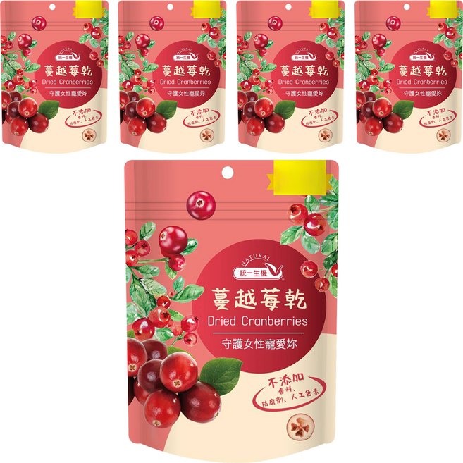 統一生機 蔓越莓乾, 135g, 5包