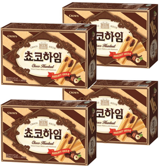 CROWN 皇冠 HEIM 榛果可可醬威化酥, 142g, 4盒