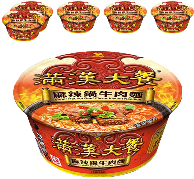 統一 滿漢大餐 麻辣鍋牛肉麵 204g, 6入