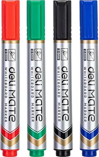 deLi 得力 斜頭 白板筆 EU00403, 混和顏色, 4個裝