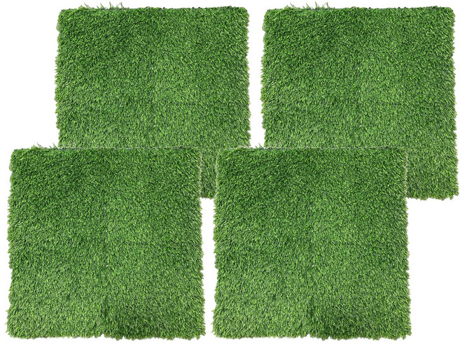 BELLINTURF 柔軟景觀用DIY甲板人造草皮 30cm x 30cm x 20mm, 4個