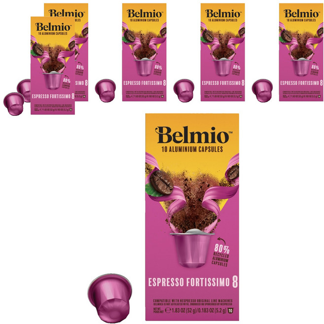벨미오 에스프레소 포르티시모 캡슐커피 네스프레소호환 캡슐, 10개입, 6개, 5.2g