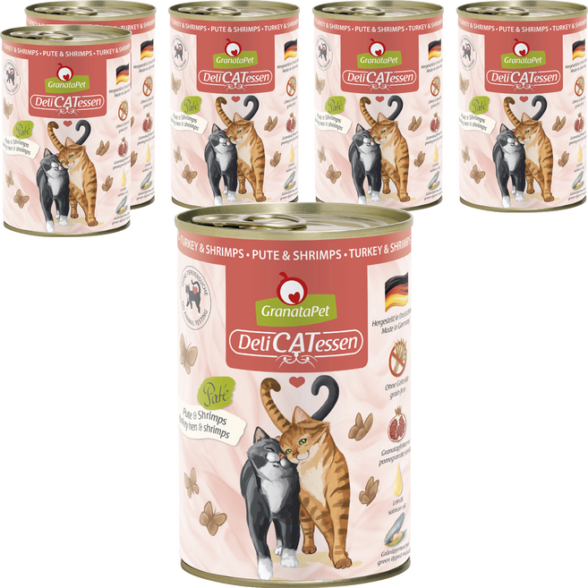 GranataPet 葛蕾特 精緻食光主食系列 貓罐 8號, 火雞 + 蝦肉, 800g, 6罐
