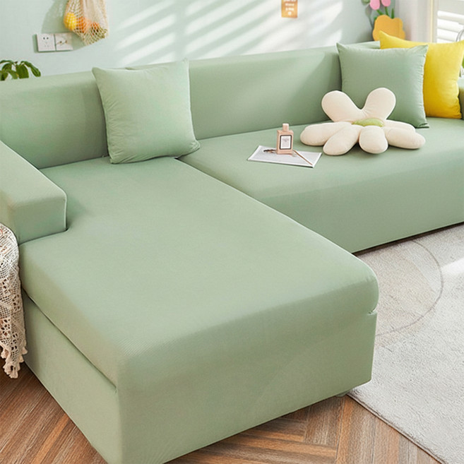 涼感新科技彈力冰絲沙發套 高彈力面料完整拉伸包覆 防水 不易變形 經久耐用, 抹茶綠, 1件