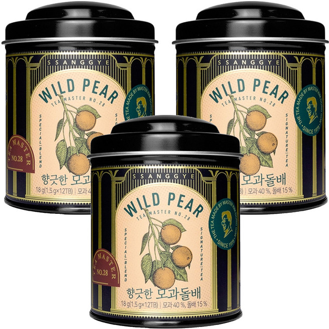 쌍계명차 티마스터캔 모과돌배차 티백, 1.5g, 12개입, 3개