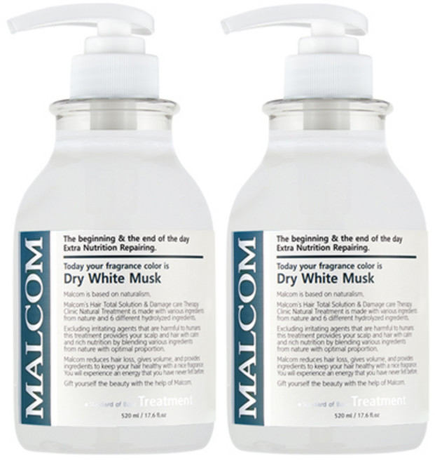 말콤 드라이 화이트머스크 헤어트리트먼트, 520ml, 2개