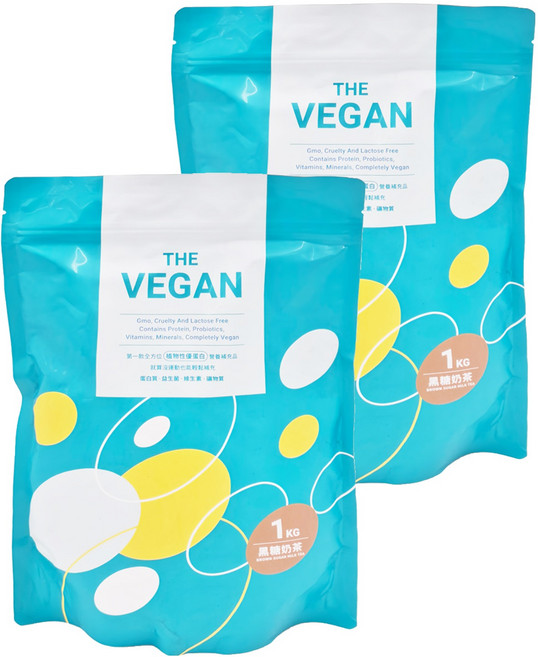THE VEGAN 樂維根 植物性優蛋白 黑糖奶茶, 1kg, 2包