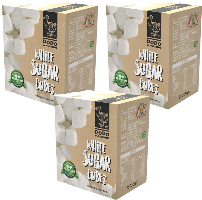 DODO 渡渡鳥 模里西斯 天然塊狀白蔗糖, 250g, 3盒