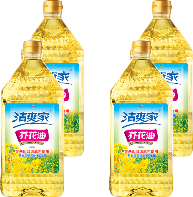 統一 清爽家 芥花油, 2L, 4桶