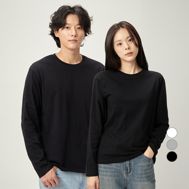 캐럿 고밀도 레귤러핏 긴팔 티셔츠