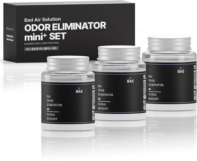 BAS 탈취제 미니 플러스 3p 플로럴부케향, 160g, 1세트
