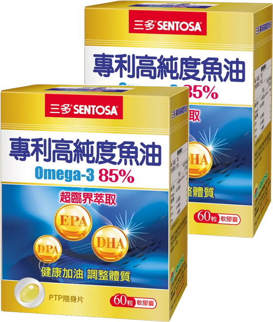 SENTOSA 三多 專利高純度魚油, 840mg, 60顆, 2盒