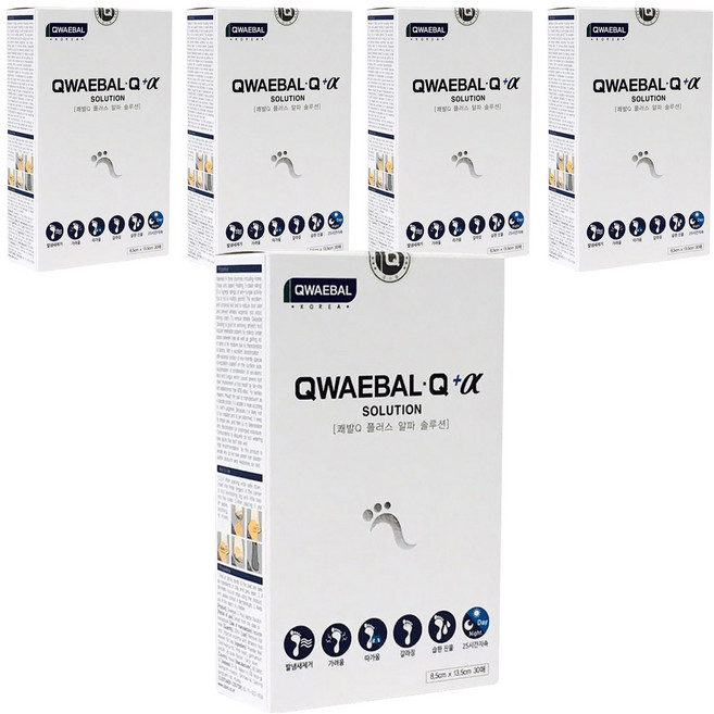 쾌발Q 플러스 알파 솔루션 발냄새 제거제, 30개입, 5개