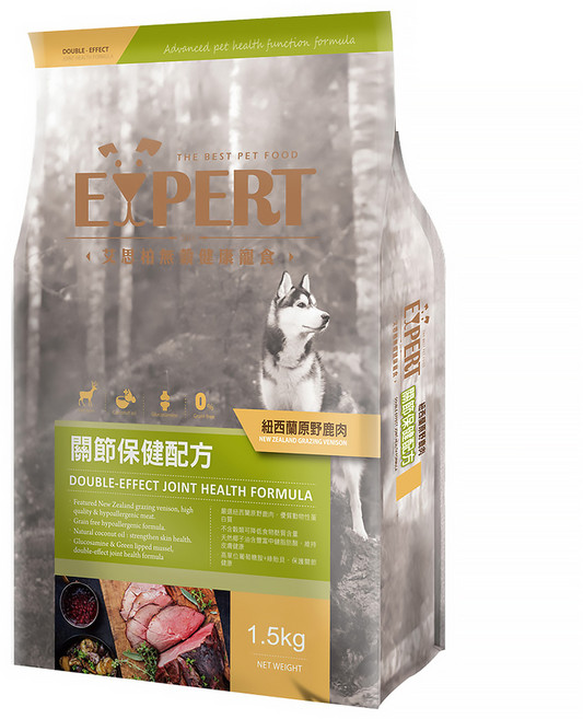 福壽實業 EXPERT 艾思柏 成犬 無穀配方狗飼料, 原野鹿肉, 1.5kg, 1袋