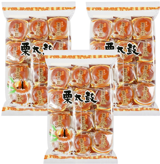 日新堂 栗太鼓, 228g, 3包